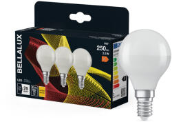Bellalux 3x LED izzó E14 gömb P45 2.5W = 25W 250lm 2700K meleg fehér 150° BELLALUX (BELLED4490)
