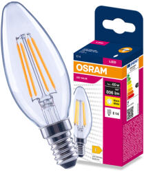 OSRAM LED izzó E14 gyertya B35 7W = 60W 806lm 2700K 300° Filament VALUE Osram (4099854567605)