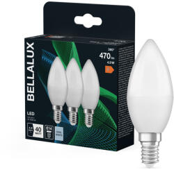 Bellalux 3x LED izzó E14 gyertya B37 4.9W = 40W 470lm 4000K semleges fehér 220° BELLALUX (BELLED4498)