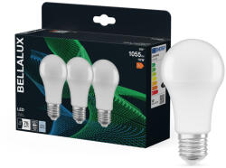 Bellalux 3x LED izzó E27 A60 10W = 75W 1055lm 4000K semleges fehér 180° BELLALUX (BELLED4504)