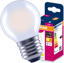 OSRAM LED izzó E27 gömb P45 5.9W = 60W 806lm 2700K meleg fehér 300° Filament VALUE Osram (4099854566257)