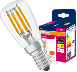 OSRAM LED izzó E14 gömb T26 2.8W = 25W 250lm 2700K meleg fehér 300° Filament VALUE Osram (4099854568466)