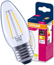 OSRAM LED izzó E27 gyertya B35 7.5W = 75W 1055lm 2700K 300° Filament VALUE Osram (4099854569906)