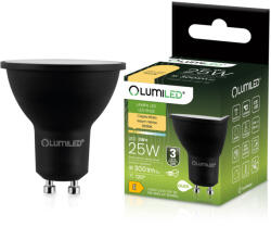 Lumileds LED izzó GU10 reflektor PAR16 3W = 25W 300lm 3000K meleg fehér 120° fekete LUMILED (LUMLEDF6042)