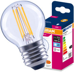 OSRAM LED izzó E27 gömb P45 1.1W = 10W 100lm 4000K 300° Filament VALUE Osram (4099854568596)