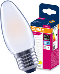 OSRAM LED izzó E27 gyertya B35 1.8W = 25W 250lm 4000K semleges fehér 300° Filament VALUE Osram (4099854569418)