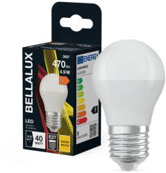 Bellalux LED izzó E27 gömb P45 4.9W = 40W 470lm 2700K meleg fehér 150° BELLALUX (BELLED4484)