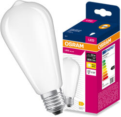 OSRAM LED izzó E27 körte 7W = 60W 806lm 2700K meleg fehér 300° Filament VALUE Osram (4099854565786)