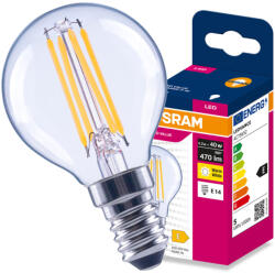 OSRAM LED izzó E14 gömb P45 4.2W = 40W 470lm 2700K 300° Filament VALUE Osram (4099854568121)