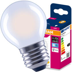 OSRAM LED izzó E27 gömb P45 4.2W = 40W 470lm 4000K semleges fehér 300° Filament VALUE Osram (4099854569586)