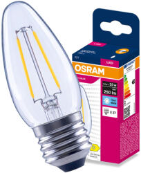 OSRAM LED izzó E27 gyertya B35 1.8W = 25W 250lm 4000K 300° Filament VALUE Osram (4099854569180)