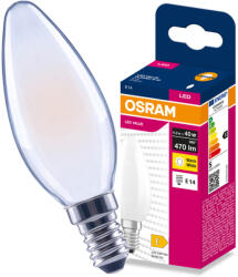 OSRAM LED izzó E14 gyertya B35 4.2W = 40W 470lm 2700K meleg fehér 300° Filament VALUE Osram (4099854567926)