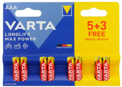 VARTA AAA LR03 Max Power tartós alkáli mikro elem 8 db (Varta_AAA_LR03)