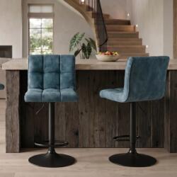 IV Interior Concept Set 2 scaune de bar pivotante catifea petrol MODENA (A-48848 VC)