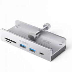 ORICO Hub USB-C Orico MH5PC Clamp, 2 x USB-A 3.2 - 1 x USB-C - 1 x SD - 1 x microSD, Argintiu - gsmboutique