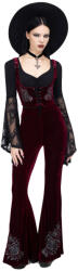 KILLSTAR Pantaloni femei KILLSTAR - A Devil's Rose Flares - Roșu - KSRA011949