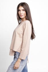 Pierino Bluza asimetrica cu suprapunere in colt din tricot de bumbac, bej S/M
