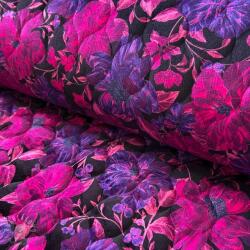  Steppelt anyag VELVET Flowers fuchsia digital print