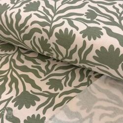  Szabadidő anyag fésült Flowers army green SIMPLY NATURAL