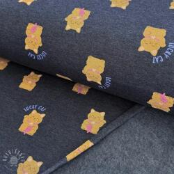  Szabadidő anyag fésült Lucky cat navy melange