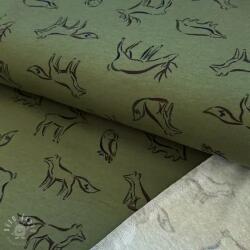  Szabadidő anyag fésült SOFT Forest animals green