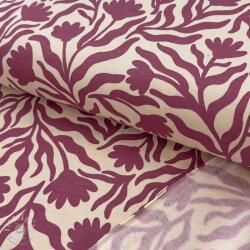  Szabadidő anyag fésült Flowers burgundy SIMPLY NATURAL