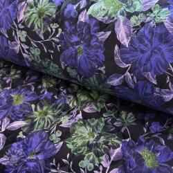  Steppelt anyag VELVET Flowers navy digital print