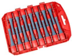 Extol Órás csavarhúzó klt. 15 db acél mágneses, 135 mm hosszúság, lapos, PH, HEX és TORX, műanyag doboz (8819182)