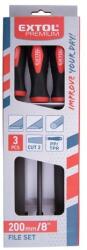 Extol Premium Fémreszelő klt. , 3 db (lapos, félkerek, kerek), 200 mm, acél, vágat 2, finom, TPR gumis műanyag nyél (8803610)
