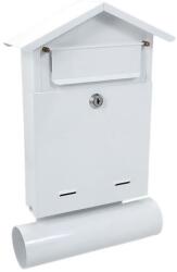 SolPlant. ro Cutie postala, cu loc pentru ziar, alb, format B6, 23x7x37.5 cm, Damech