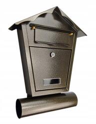 SolPlant. ro Cutie postala, cu loc pentru ziar, auriu, format B6, 29.5x7.5x37.5 cm, Damech