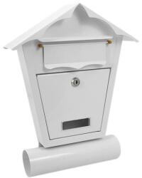 SolPlant. ro Cutie postala, cu loc pentru ziar, alb, format B6, 29.5x7.5x37.5 cm, Damech