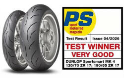 Dunlop 190/50ZR17 SportSmart MK4 (73W) TL hátsó motorgumi DOT 51/2025 (637887-25)