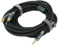 Vention Cablu audio Jack 3, 5mm - RCA x2 8m aurit negru (BCSGK)