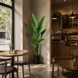  Planta artificiala Strelitzia Nicolai verde, 180 cm, 13 frunze (AT1CT-IM1P-PL1D-GSD108)