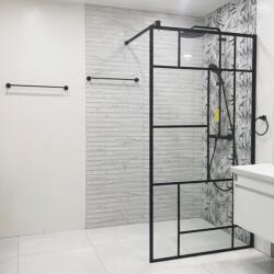  Paravan de dus Walk-In MANITOBA 100x195 cm, sticla securizata, negru mat (AT1CT-IM1P-WK1N-PB04/10S)