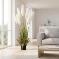  Planta artificiala iarba ornamentala 220 cm, 7 fire, verde-alb (AT1CT-IM1P-PL1D-R/SSPZ/352)