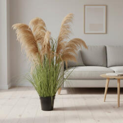  Planta artificiala iarba ornamentala cu stuf, 110 cm, 7 fire, verde tomnal (AT1CT-IM1P-PL1D-SSPZ/660)