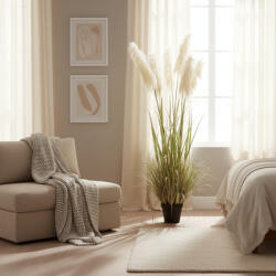  Planta artificiala iarba ornamentala 180 cm, 5 fire, verde si roz (AT1CT-IM1P-PL1D-R/SSPZ/388)