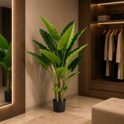  Planta artificiala Alocasia decorativa, 3 tulpini, 160 cm, verde (AT1CT-IM1P-PL1D-JY3106)