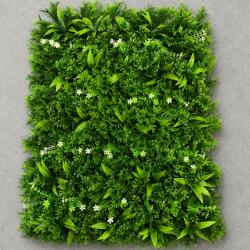  Panou Gard Viu Artificial cu Frunze de Piersic Mix, 40 x 60 cm, Verde (AT1CT-IM1P-PL1D-ME25269/5)