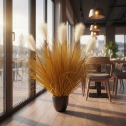  Planta artificiala decorativa tip stuf si iarba, 95 cm, 5 tulpini, portocalie (AT1CT-IM1P-PL1D-SSPZ/6023)