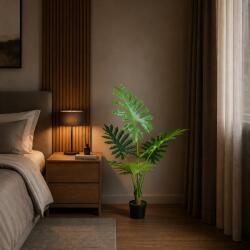  Planta artificiala filodendron decorativa, 6 frunze, 120 cm, verde (AT1CT-IM1P-PL1D-CY6102)
