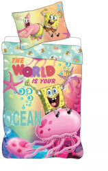  SpongyaBob The World gyerek, ovis ágyneműhuzat 100×135cm, 40×60 cm (BRM026940) - oliviashop