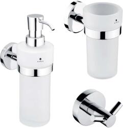 Nimco Unix - Set de accesorii pentru baie, sticlă mată/crom UN set-31W-26 (UN set-31W-26)