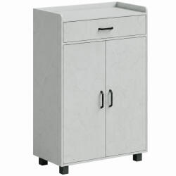 HomCom Dulap pentru pantofi, Dulap pentru pantofi cu 2 uși, Sertar, 5 compartimente și rafturi reglabile, Gri | Aosom Romania (837-821V00MB) Pantofar