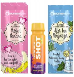 Supertan matt banán színű szett 3x15ml barnító gyorsító + 80ml Your Sun Shot + 15ml napozás utáni balzsam, matt banán színű, uniszex (190720241259)