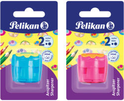 Pelikan Ascutitoare plastic dubla cu container Pelikan, blister, Culori asortate (700429)