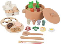 Ginger Home Set de joacă din lemn Ginger Home - Ustensile de bucătărie, pescuit și sortator, conform metodei Montessori, 27 de piese (HL004) Bucatarie copii