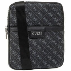  Guess, Dan, Lapos Tetej_ Cipzáras Textil Keresztpántos Táska, Fekete, Férfiaknak